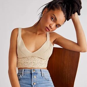 Free People Knit Tan Bustier Crop Top